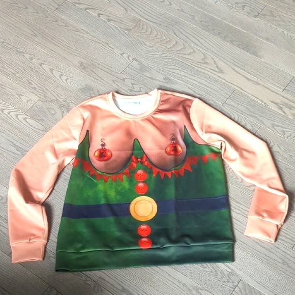 Idgreatim Unisex 3D Playful Holiday Ornament Christmas Ugly Sweater Large BNWOT - Picture 2 of 4